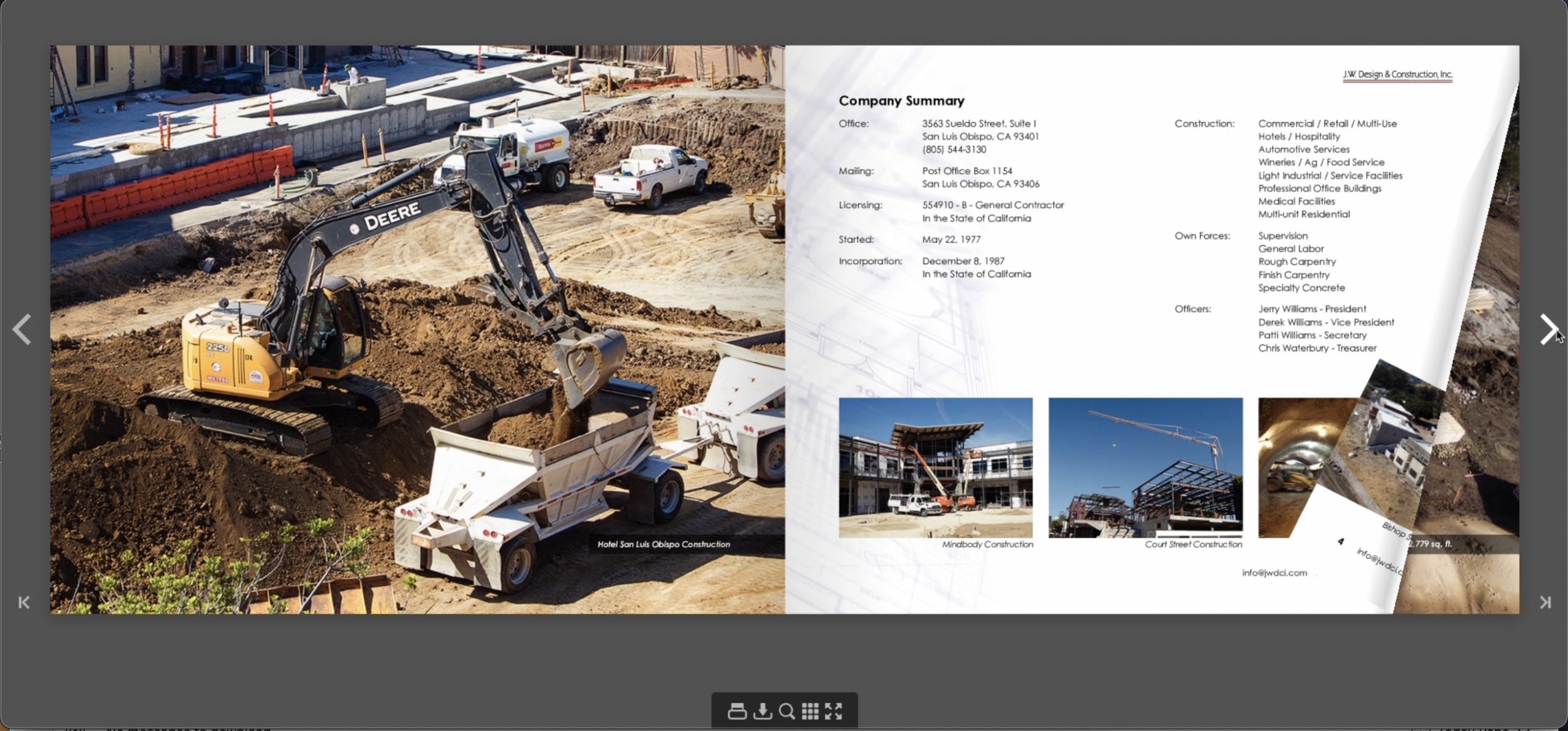 Digital Book Design - J.W. Design & Construction - San Luis Obispo Construction Company - Digital Flip Book - Award Winning Design Firm - Studio 101 West Marketing & Design - Studio 101 West Photography - Atascadero, CA